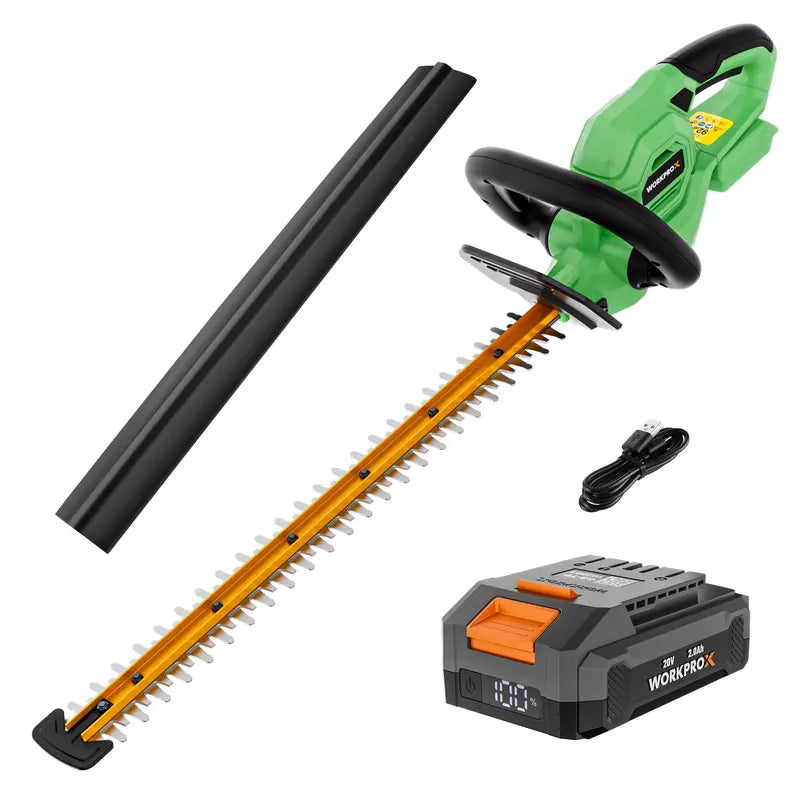 WORKPROX 20V 22-Inch Dual-Action Hedge Trimmer â€?3/4-Inch Cutting Capacity for Clean Branch Removal