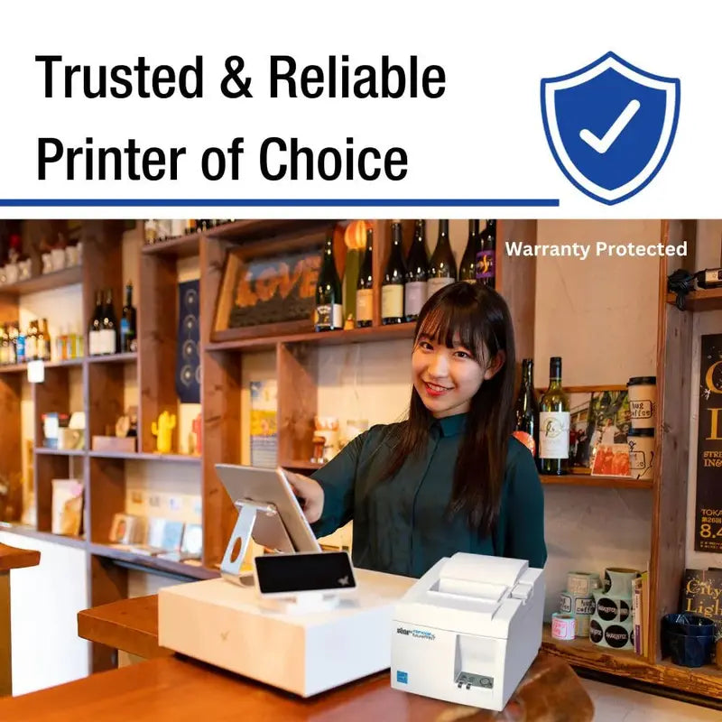 Star Micronics TSP143III Bluetooth Thermal Receipt Printer, High-Speed, Compact, iOS/Android/Windows Compatible