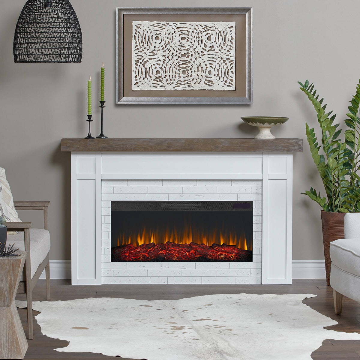Real Flame Cravenhall Electric Landscape Fireplace ,White