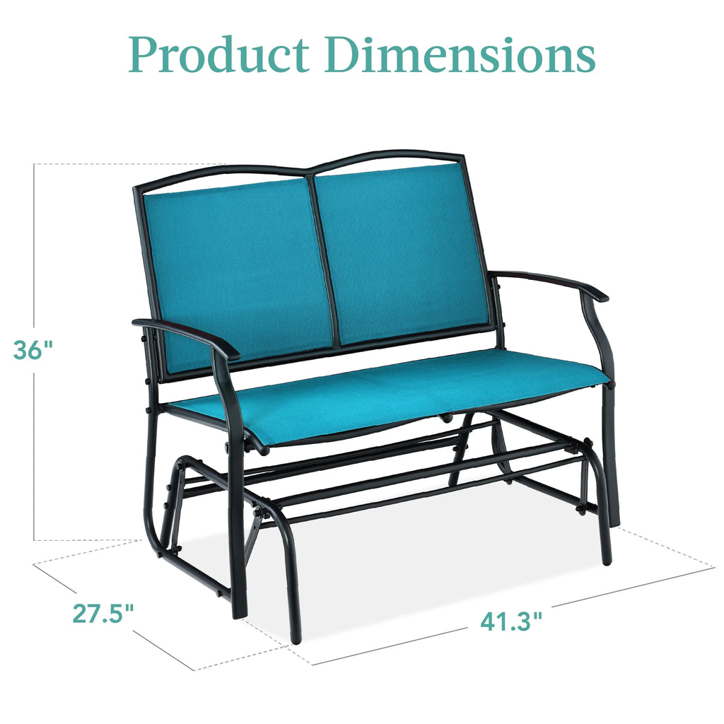 Best Choice Products 2 - Person Outdoor Swing Glider, Steel Patio Loveseat, Bench Rocker W/ Armrests - Gray