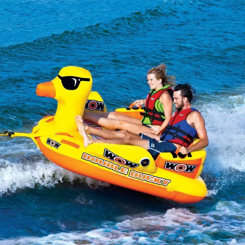WOW Sports Double Ducky 2-Person Towable Tube â€?340-Lb Capacity, Heavy-Duty PVC, Dual Tow Points