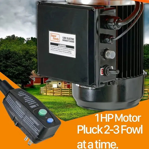 SuperHandy 1HP Electric Chicken Plucker â€?280 RPM Stainless Steel De-Feathering Machine with 92 Fingers