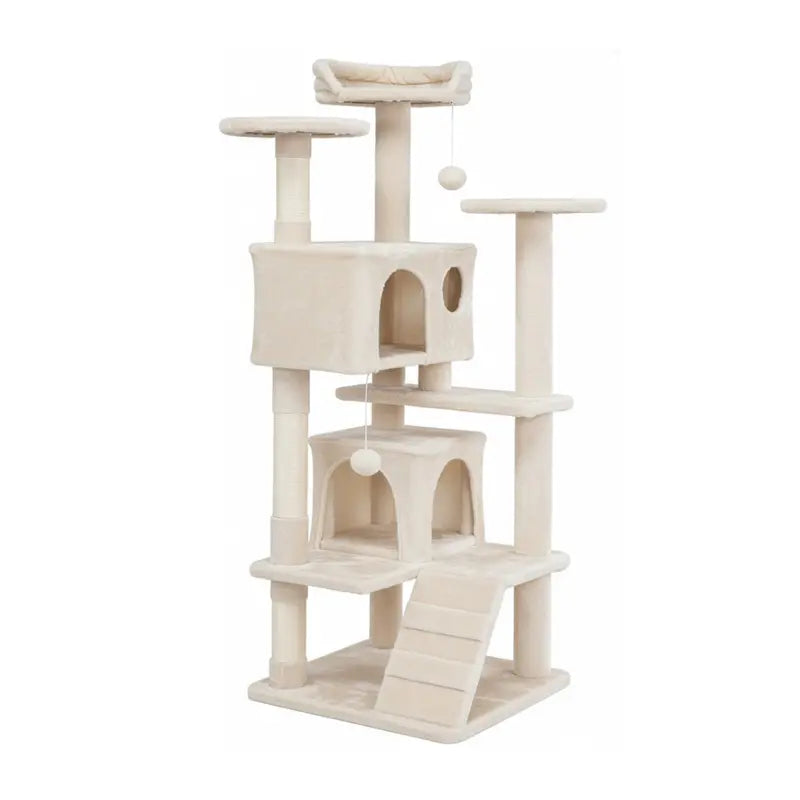 Sturdy Cat Tree with Perched Platforms, Scratching Surfaces, and Enclosed Condos