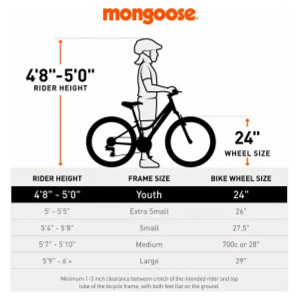 Mongoose 24 - In. Excursion Unisex Mountain Bike, Black, 21 Speeds