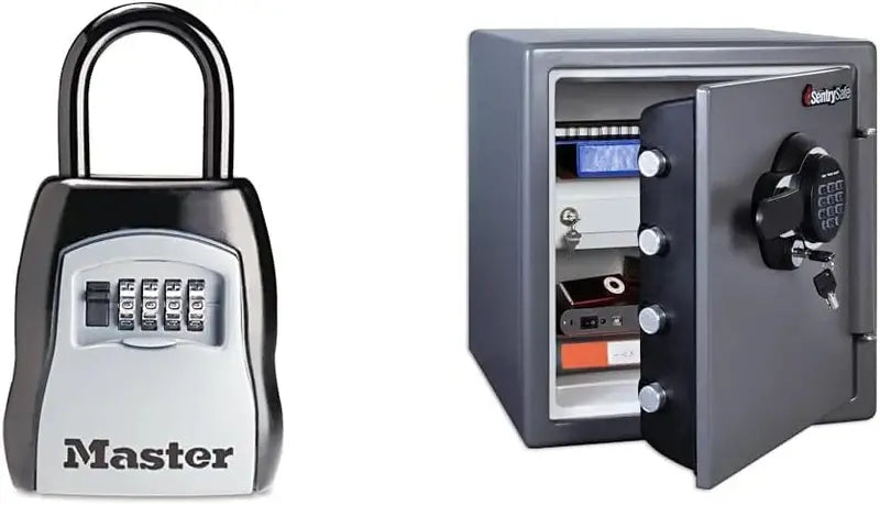 Weatherproof Key Lock Box with SentrySafe Fire & Water Resistant Safe â€?1.23 Cu Ft Security Bundle