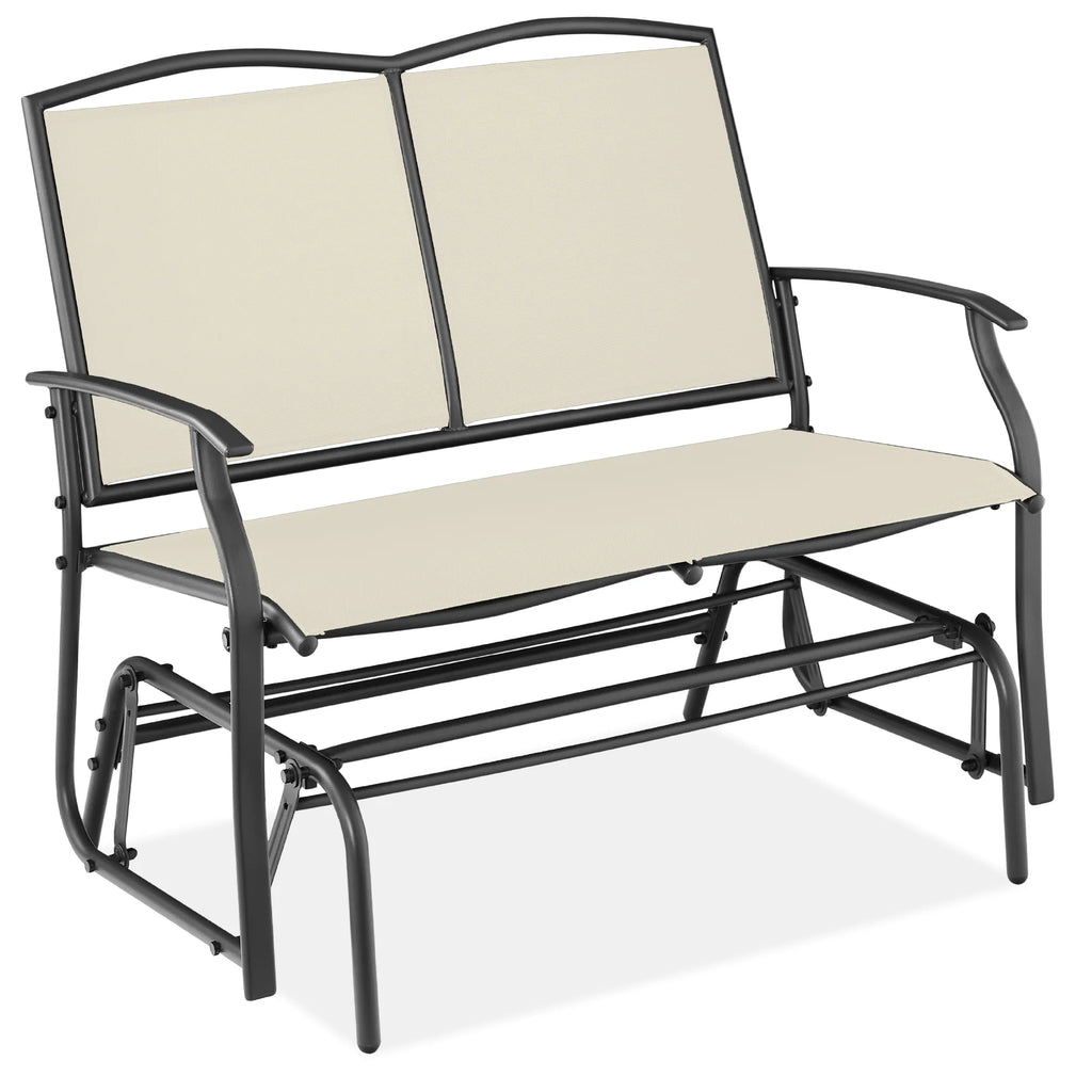 Best Choice Products 2 - Person Outdoor Swing Glider, Steel Patio Loveseat, Bench Rocker W/ Armrests - Gray