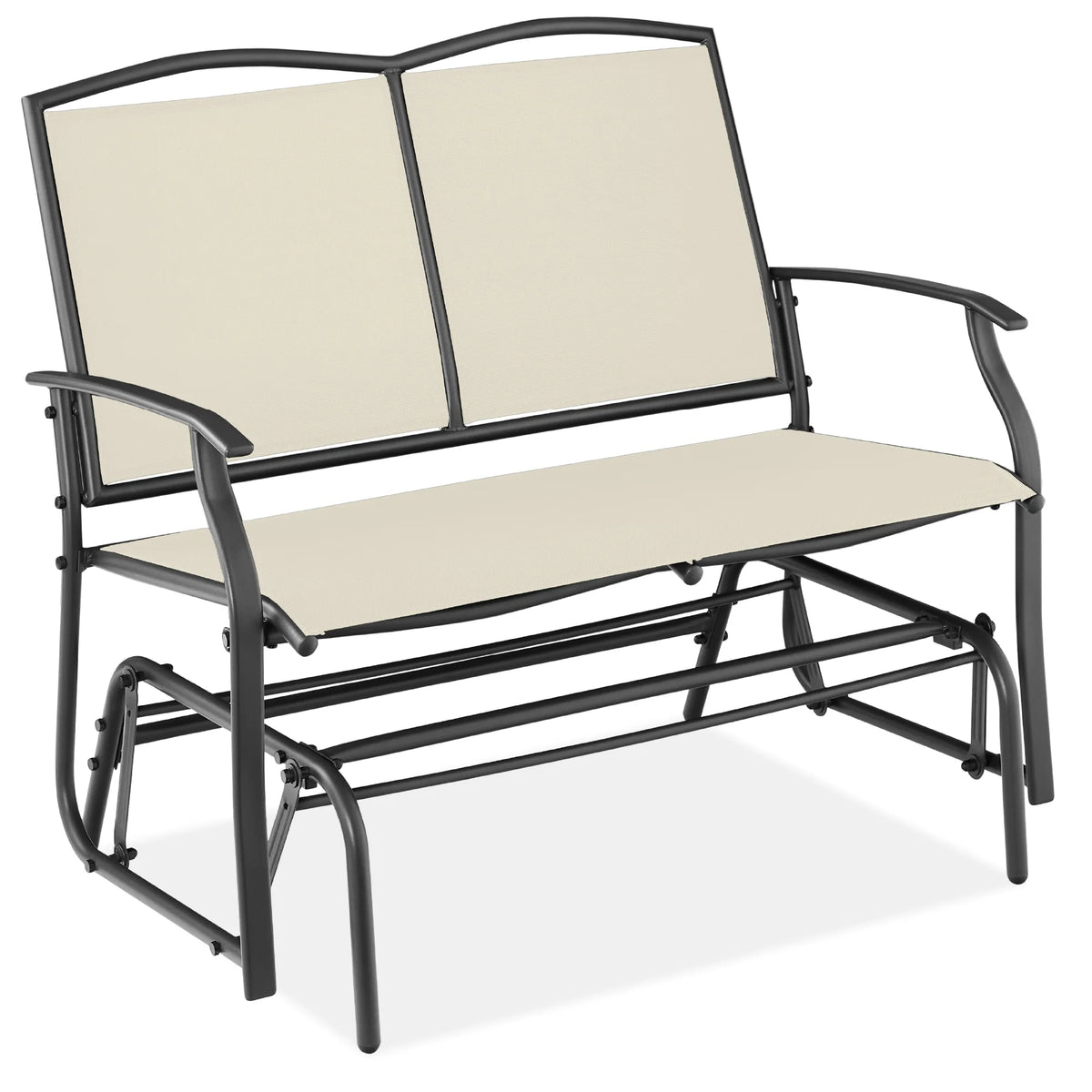 Best Choice Products 2 - Person Outdoor Swing Glider, Steel Patio Loveseat, Bench Rocker W/ Armrests - Gray
