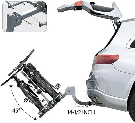 WILDROAD 2-Bike Hitch Rack, Wobble-Free Smart Tilting, Foldable, 180 lbs Capacity, Fits 2â€?Receiver, E-Bike & Fat Tire Compatible