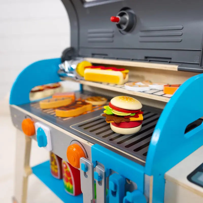 Wooden Luxury Pretend Grill & Pizza Oven Toy â€?Smoker-Inspired Cooking Role-Play Set