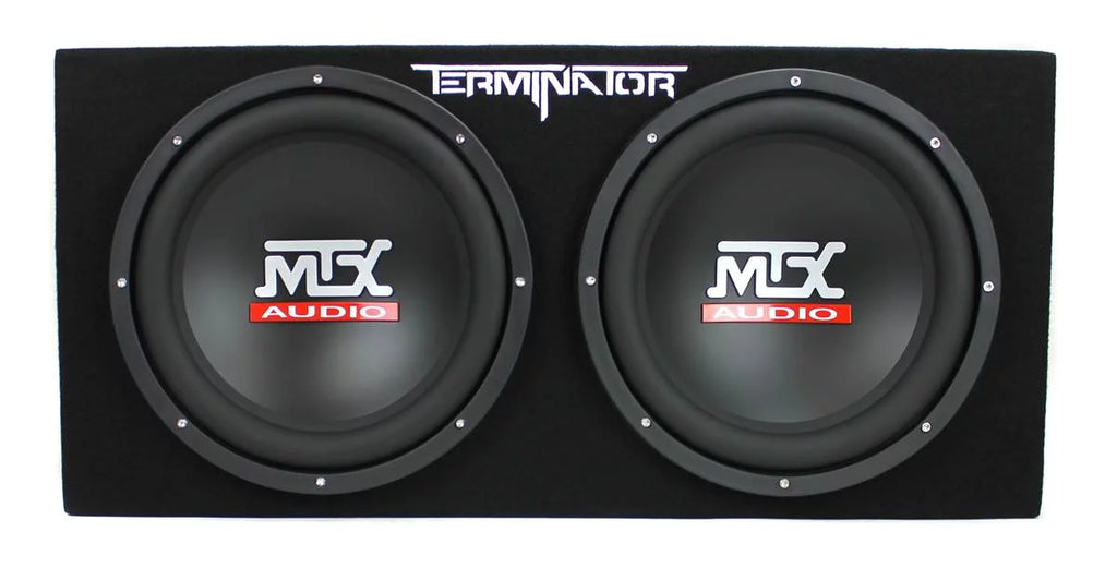 MTX 12 Dual Loaded Car Subwoofer w/Sub Box. Amplifier. & QPower Wiring Kit