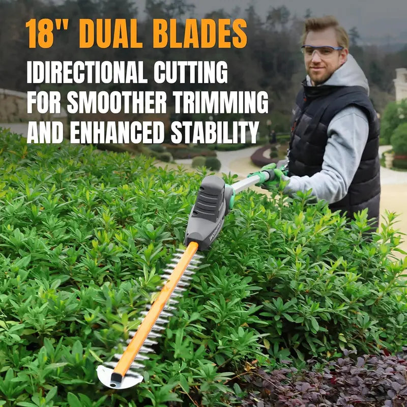 WORKPROX 20V Extendable Pole Hedge Trimmer â€?9.2-Foot Reach with 11-Position Rotating Head
