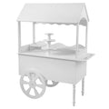 Wooden Rolling Candy Cart for Birthday & Wedding Parties â€?Decorative Dessert Display Stand with Wheels