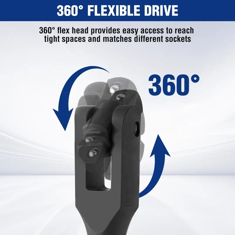 WORKPRO 16-Inch Dual-Drive Breaker Bar â€?360° Rotatable Head for 3/8â€?and 1/2â€?Drives