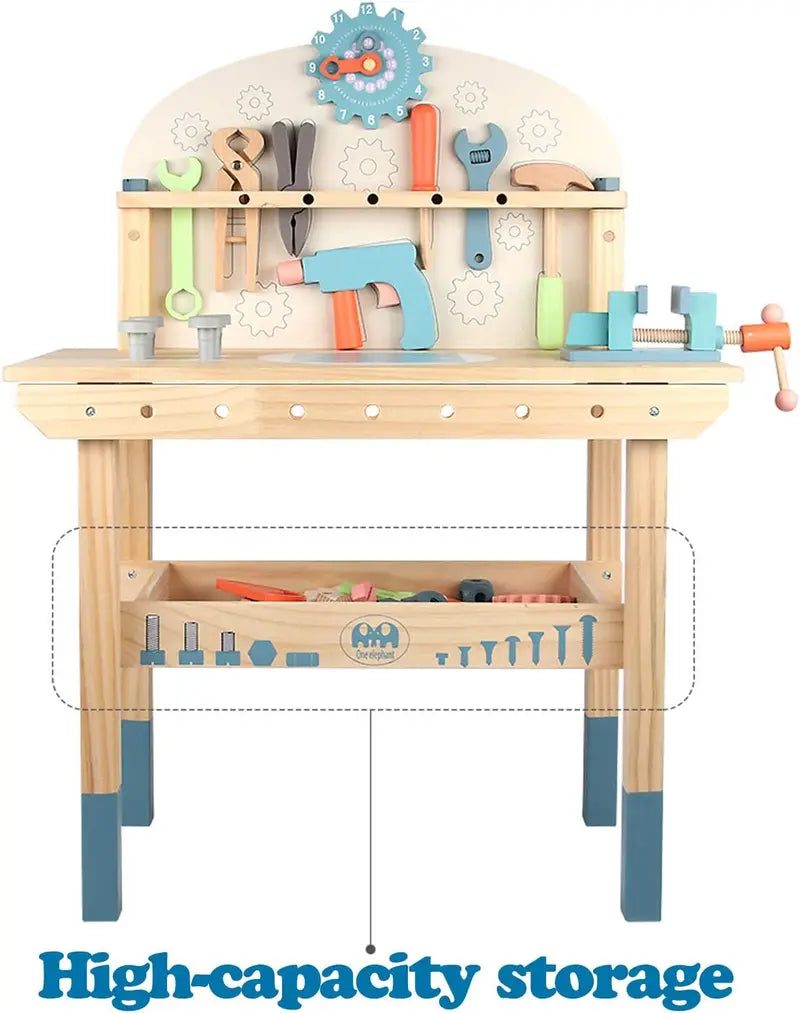 Wooden Kids' Tool Workbench â€?Hands-On Construction Play Table with Integrated Tool Set