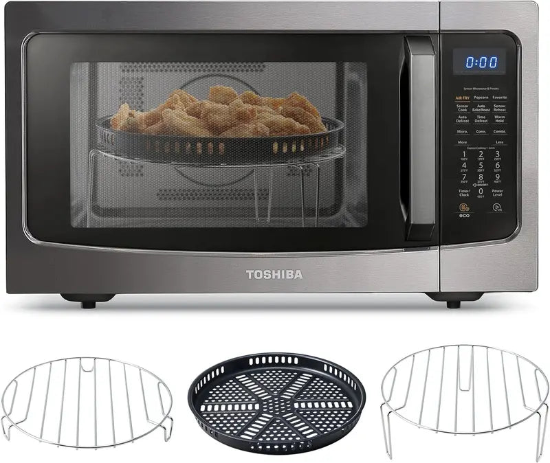 Toshiba ML-EC42P(SS) 4-in-1 Countertop Microwave Oven â€?Convection, Air Fryer, Smart Sensor Cooking, 1.5 Cu Ft, 1000W, Silver