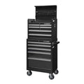 Husky 27 in. W x 18 in. D Standard Duty 11-Drawer Tool Chest Combo and Top Tool Cabinet Combo in Black, Gloss Black