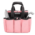 WORKPRO Pink Ribbon Garden Tote Bag: 8-Pocket Outdoor & Indoor Planting Organizer