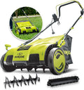 Sun Joe 15â€?13-Amp Electric Dethatcher & Scarifier with AirBoost Tech, 5-Pos Height, 13.2-Gal Bag, Green