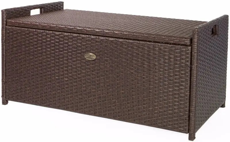 Weather-Resistant Rattan-Style Outdoor Storage Bench â€?60-Gallon Capacity with Cushioned Seat
