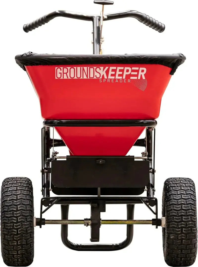 Walk-Behind Push Spreader â€?100 lb Capacity, Salt & Ice Melt Distributor with Gearbox Protection & Cover