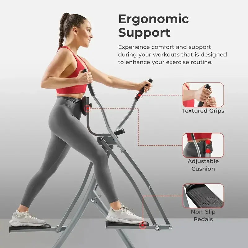 Sunny Health & Fitness Smart Air Walker â€?Low-Impact Elliptical with 30-Inch Stride & Glider Motion