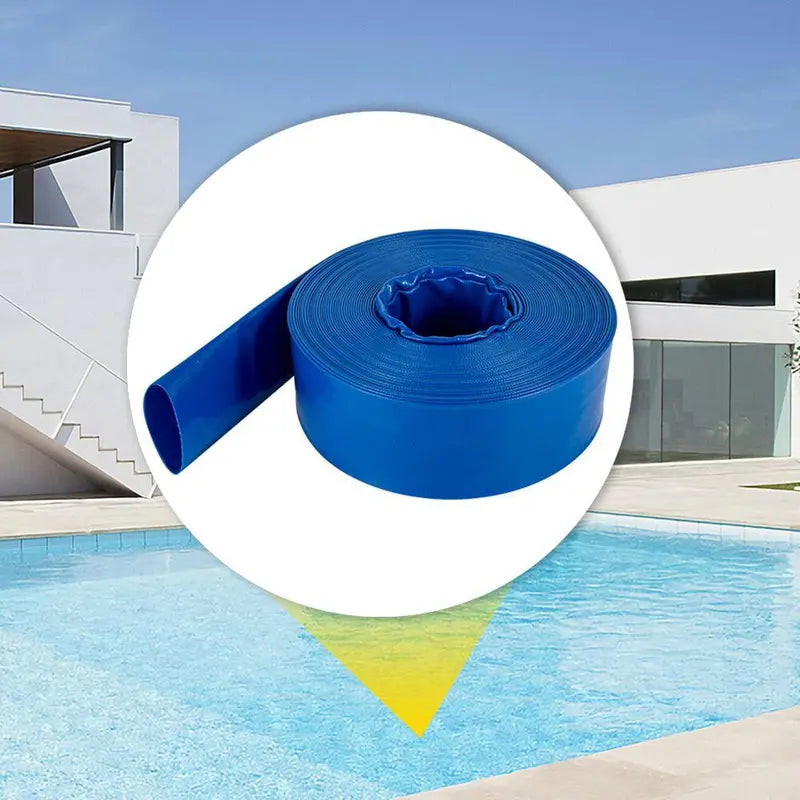 VEVOR Discharge Hose 3 in. Dia 53 ft. PVC Fabric Lay Flat Hose with Clamps Heavy Duty Backwash Drain Hose Burst-Proof Blue YCFCXR3X50PVCONA0V0