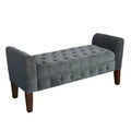 Tufted Velvet Storage Bench with Hinged Lid and Solid Wood Frame