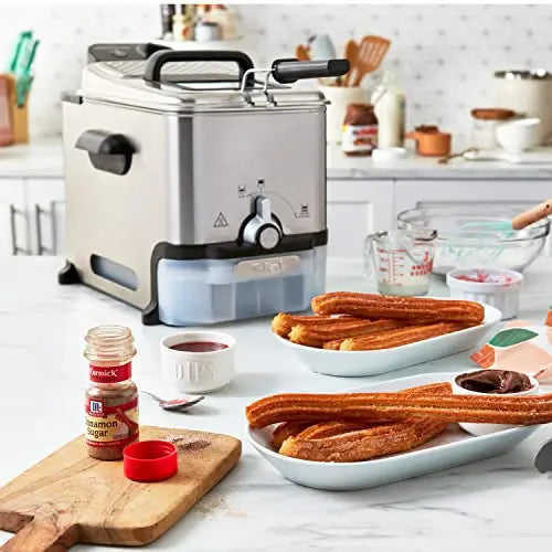 T-fal Ultimate Steel Deep Fryer â€?3.5L Capacity with Basket, Precise Temperature Control & Oil-Level Indicator