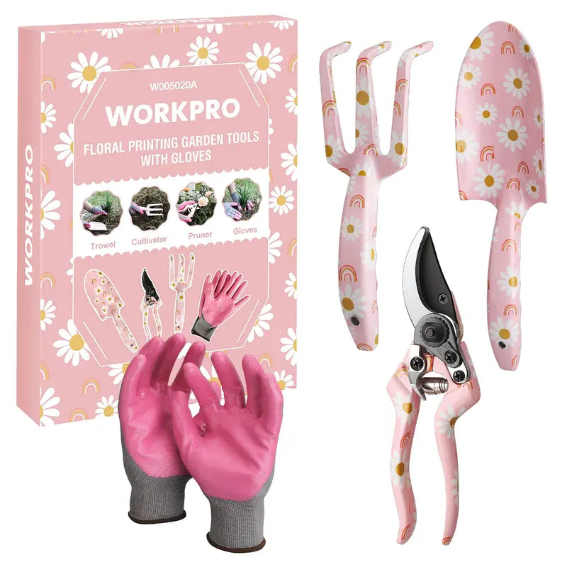 WORKPRO 4-Piece Aluminum Garden Tool Kit â€?Lightweight & Rust-Resistant Design