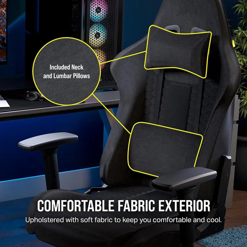 TC100 Relaxed Gaming Chair by TC, One Size, Gray & Black â€?Ergonomic Comfort for Gamers