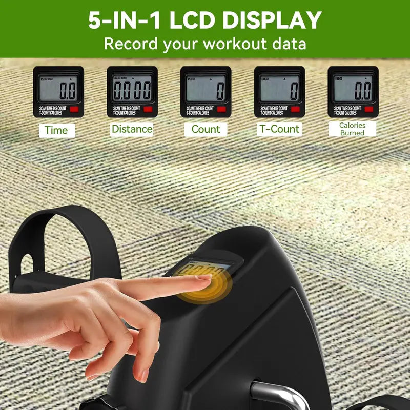 Under-Desk Pedal Exerciser â€?LCD Monitor, Quiet Foot & Arm Cycling Machine with Non-Slip Base