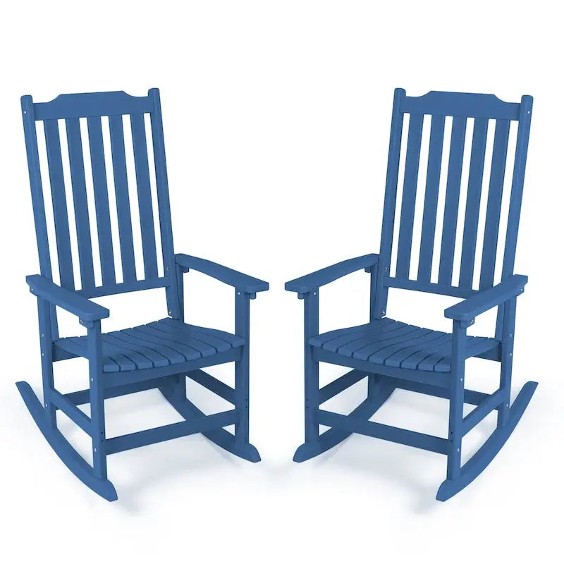 Vrakae All-Weather Patio Rocking Chairs â€?2-Piece High-Back Set Designed for Durability and Outdoor Relaxation