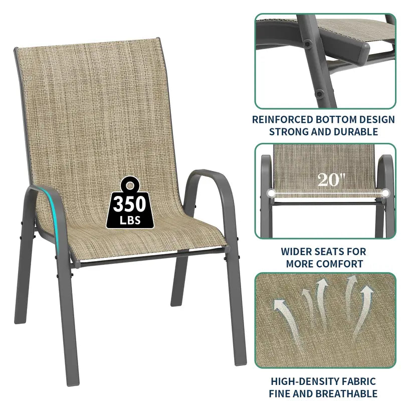 UDPATIO Modern Patio Dining Chair Set â€?4-Piece All-Weather Wicker Chairs with Cushioned Seats