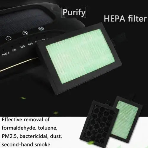 USB-Powered Car Air Purifier with Aroma Diffuser, Auto Mist Humidification, HEPA Filtration & PM2.5 Removal (White)