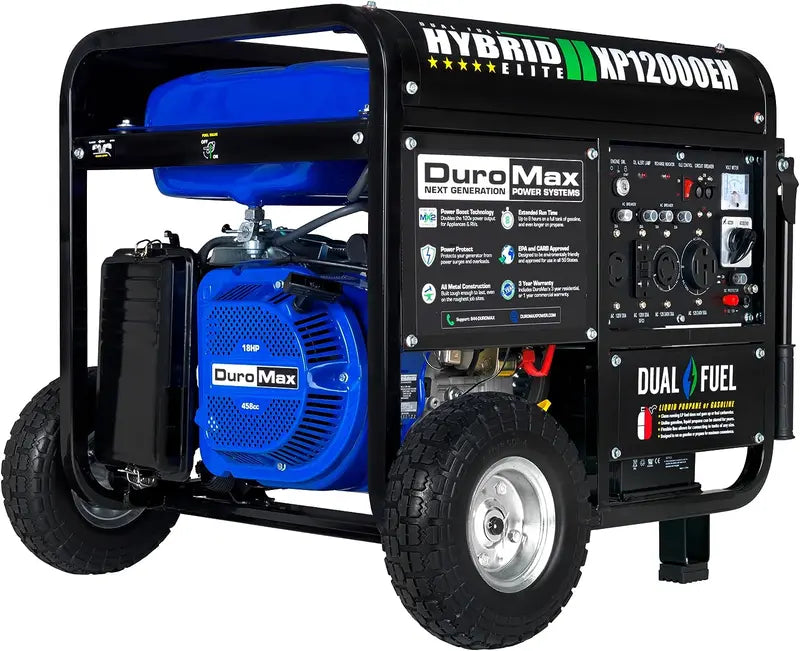 XP12000EH Dual-Fuel Generator â€?12,000W Output, 457cc EPA/CARB-Compliant Engine (Gas or Propane)