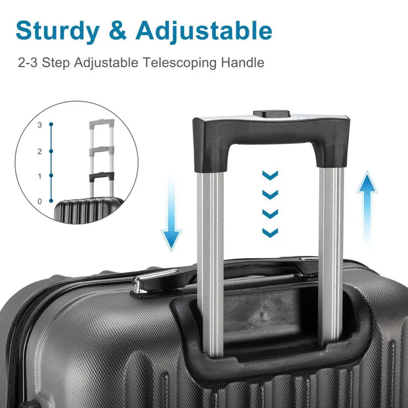 Zimtown 4-Piece ABS Hard-Shell Luggage Set â€?TSA Locks, Dual Spinner Wheels, Rose Gold/Black/Dark Gray (16″â€?8â€?