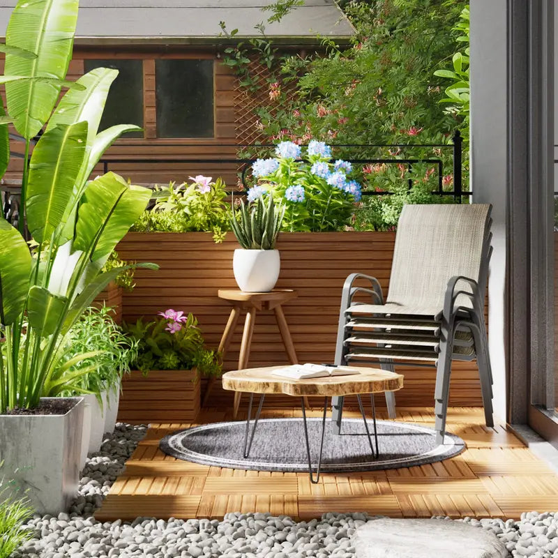 UDPATIO Modern Patio Dining Chair Set â€?4-Piece All-Weather Wicker Chairs with Cushioned Seats