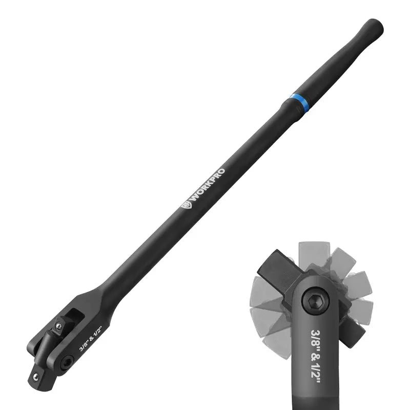 WORKPRO 16-Inch Dual-Drive Breaker Bar â€?360° Rotatable Head for 3/8â€?and 1/2â€?Drives