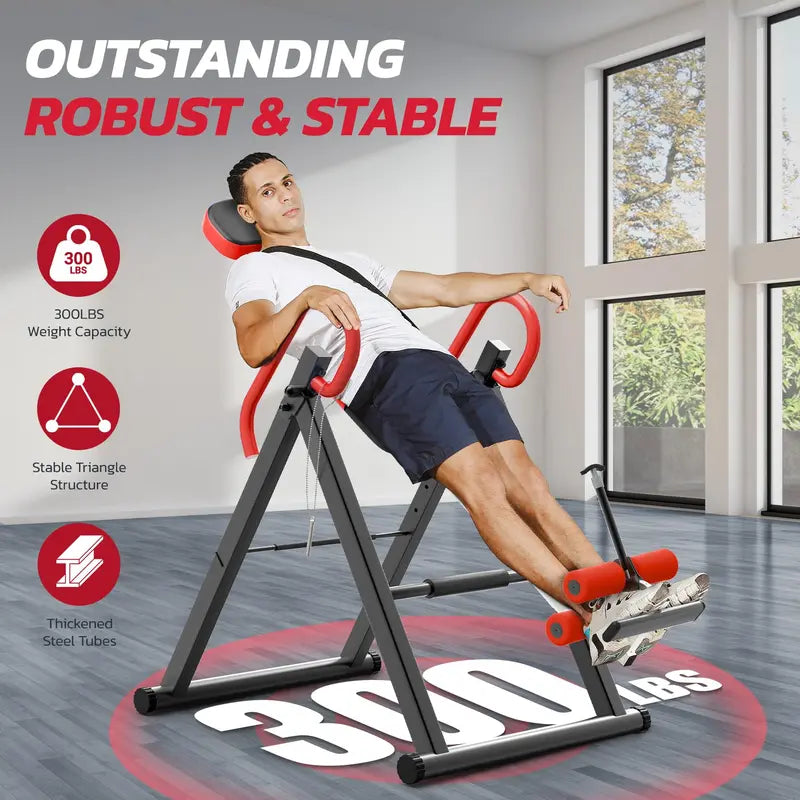 YOLEO Inversion Table with Adjustable Safety Features, Heavy-Duty Steel Frame, Ergonomic Design, and Foldable for Easy Storage
