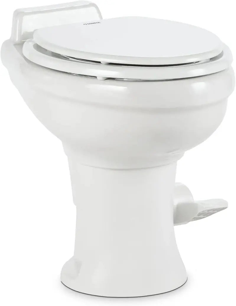 Standard-Height RV Toilet â€?320 Series, White Ceramic Design