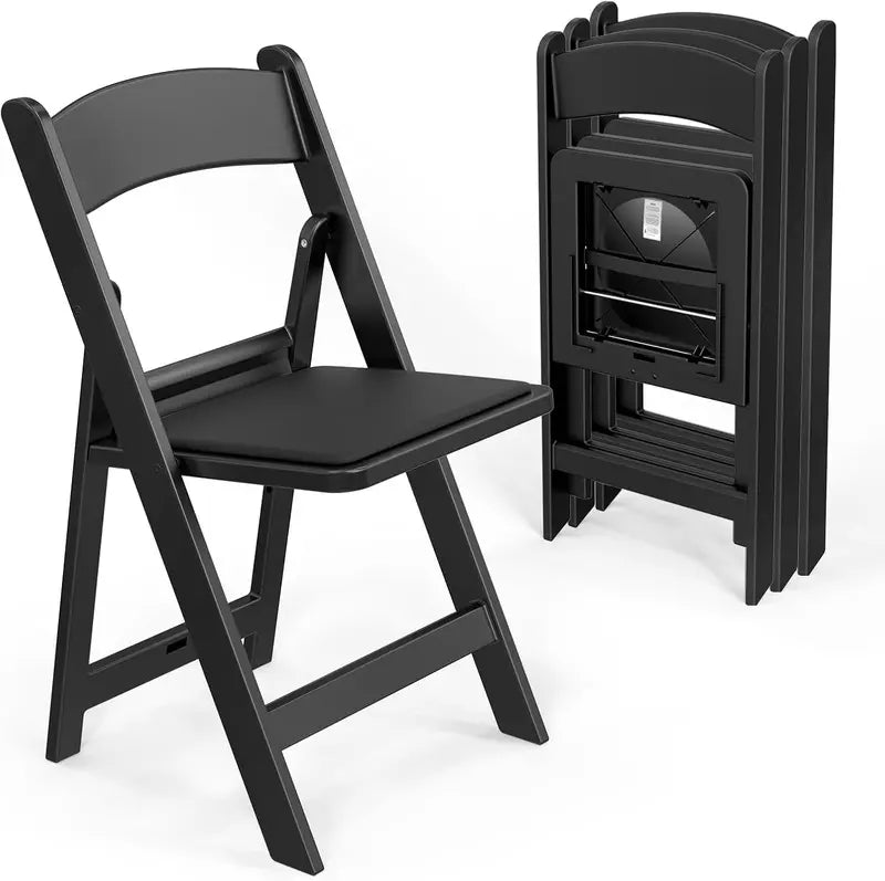 VINGLI Resin Folding Chair â€?Lightweight Plastic Seat with Cushioned Comfort and Easy Storage