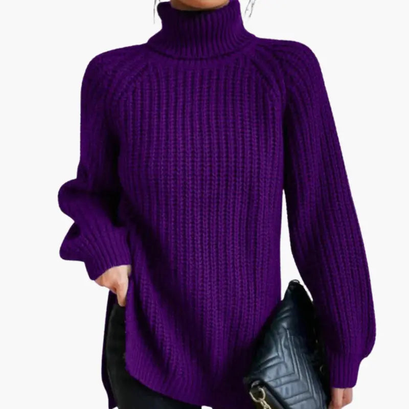 Women's Oversized Loose-Fit Turtleneck Sweater