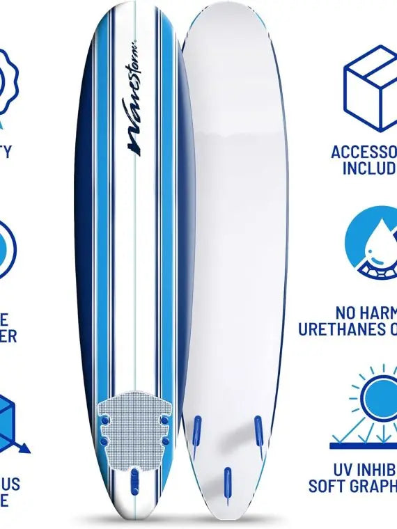 Wavestorm 8-Foot Foam Soft-Top Surfboard â€?Wax-Free Classic Longboard for All Skill Levels (2025)