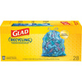 Glad Drawstring Bags, Recycling, Blue, Large, 30 Gallon - 28 bags
