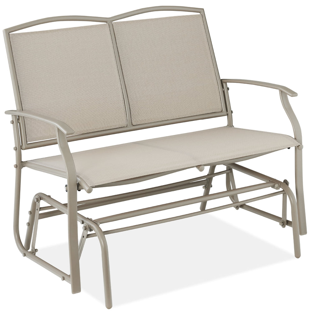 Best Choice Products 2 - Person Outdoor Swing Glider, Steel Patio Loveseat, Bench Rocker W/ Armrests - Gray