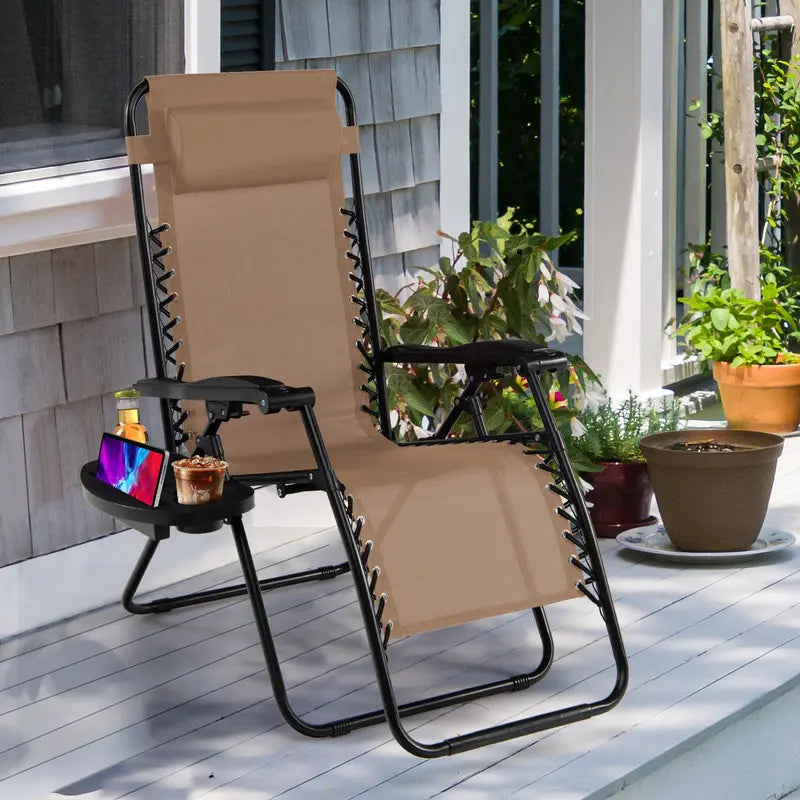 Zero Gravity Folding Lounge Chair â€?Reclining Ergonomic Patio Lounger