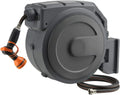 Wall-Mounted Retractable Garden Hose Reel â€?130 ft, 1/2-Inch, Lockable Length, Slow-Retract System