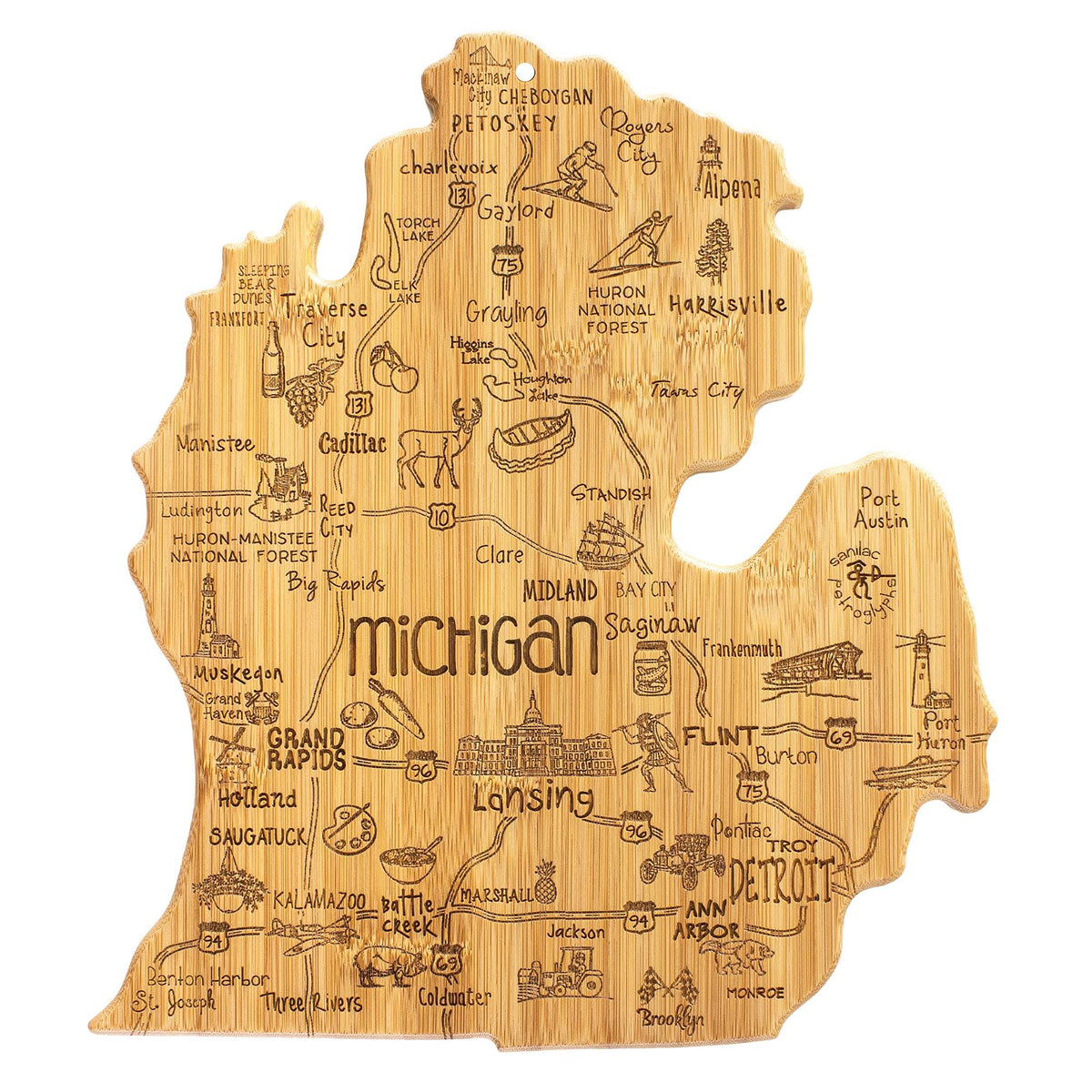 Totally Bamboo Michigan State Destination Serving and Cutting Board