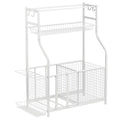 mDesign Metal Heavy Duty Garage Sports Storage Rack with Top Shelf - Matte White
