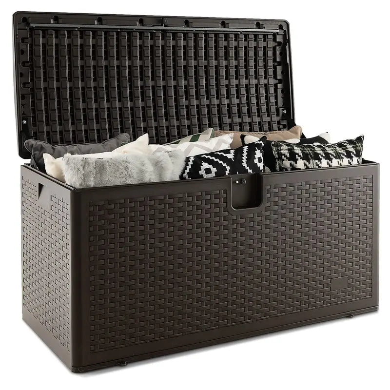 Weatherproof Resin Outdoor Storage Box â€?31/73/100 Gallon Locking Patio Chest